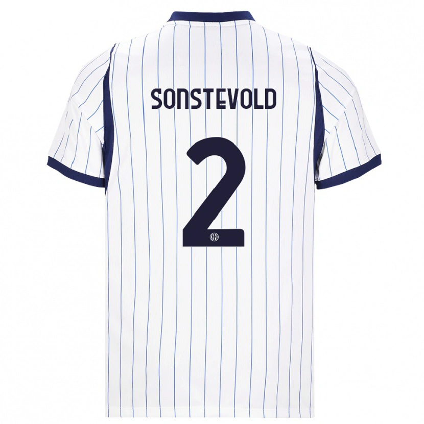 Danxen Barn Anja Sonstevold #2 Vit Marinblå Bortatröja Matchtröjor 2026/27 Tröjor T-Tröja