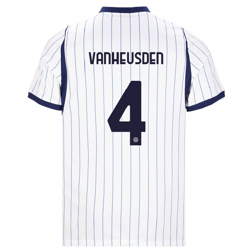 Danxen Barn Zinho Vanheusden #4 Vit Marinblå Bortatröja Matchtröjor 2026/27 Tröjor T-Tröja