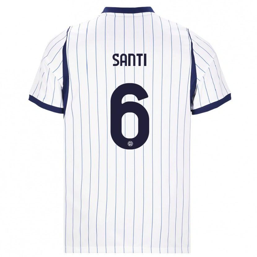 Danxen Barn Irene Santi #6 Vit Marinblå Bortatröja Matchtröjor 2026/27 Tröjor T-Tröja