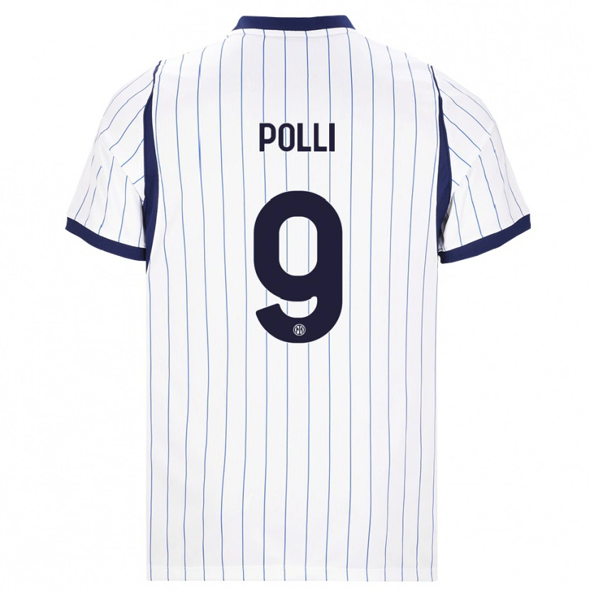 Danxen Barn Elisa Polli #9 Vit Marinblå Bortatröja Matchtröjor 2026/27 Tröjor T-Tröja