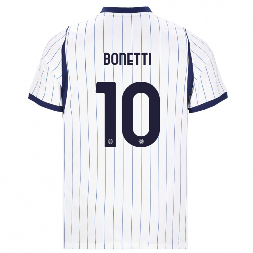 Danxen Barn Tatiana Bonetti #10 Vit Marinblå Bortatröja Matchtröjor 2026/27 Tröjor T-Tröja