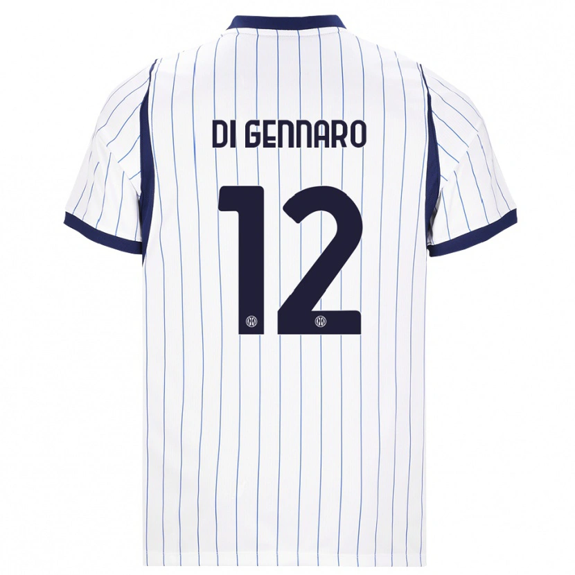 Danxen Barn Raffaele Di Gennaro #12 Vit Marinblå Bortatröja Matchtröjor 2026/27 Tröjor T-Tröja