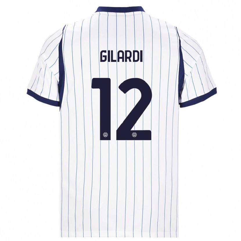 Danxen Barn Astrid Gilardi #12 Vit Marinblå Bortatröja Matchtröjor 2026/27 Tröjor T-Tröja