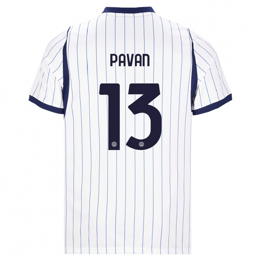 Danxen Barn Federico Pavan #13 Vit Marinblå Bortatröja Matchtröjor 2026/27 Tröjor T-Tröja