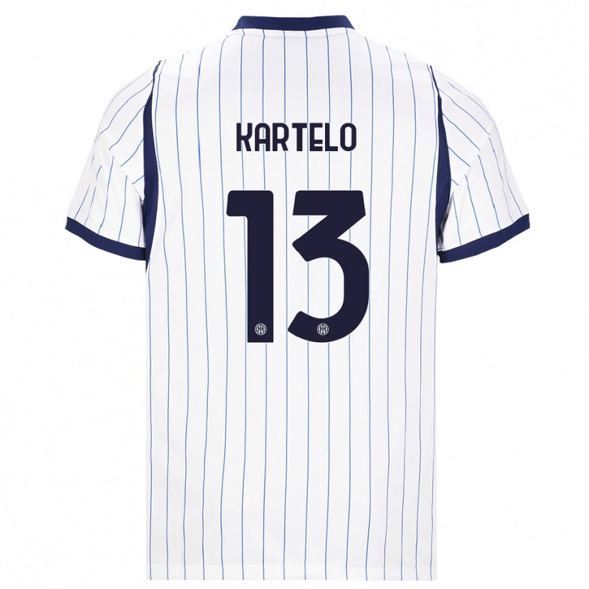 Danxen Barn Dominik Kartelo #13 Vit Marinblå Bortatröja Matchtröjor 2026/27 Tröjor T-Tröja