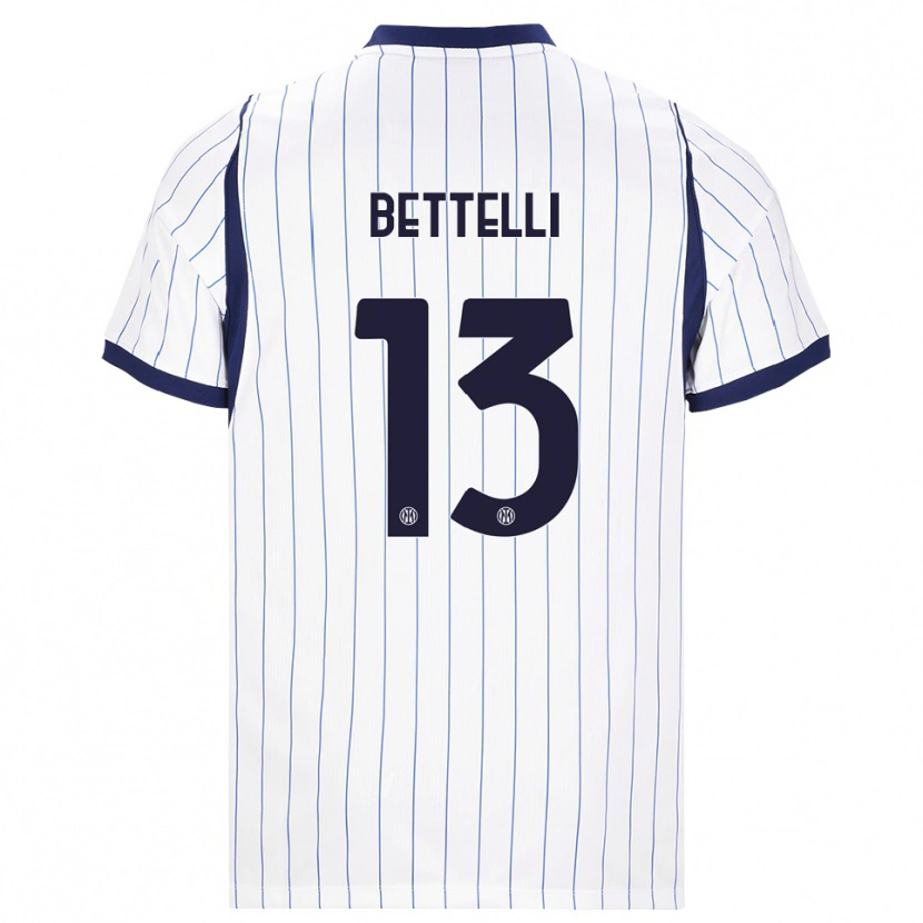 Danxen Barn Luca Bettelli #13 Vit Marinblå Bortatröja Matchtröjor 2026/27 Tröjor T-Tröja