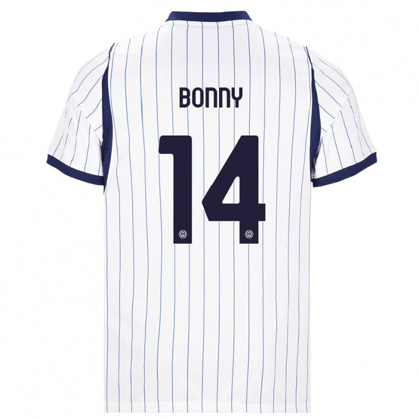 Danxen Barn Ange-Yoan Bonny #14 Vit Marinblå Bortatröja Matchtröjor 2026/27 Tröjor T-Tröja