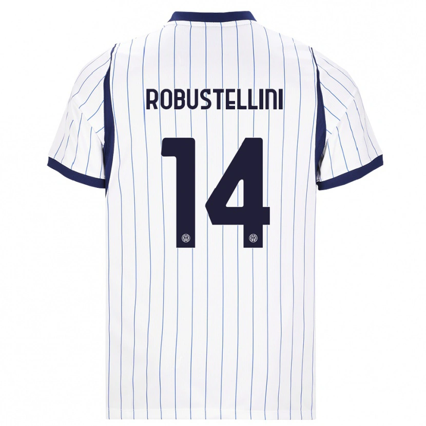 Danxen Barn Chiara Robustellini #14 Vit Marinblå Bortatröja Matchtröjor 2026/27 Tröjor T-Tröja