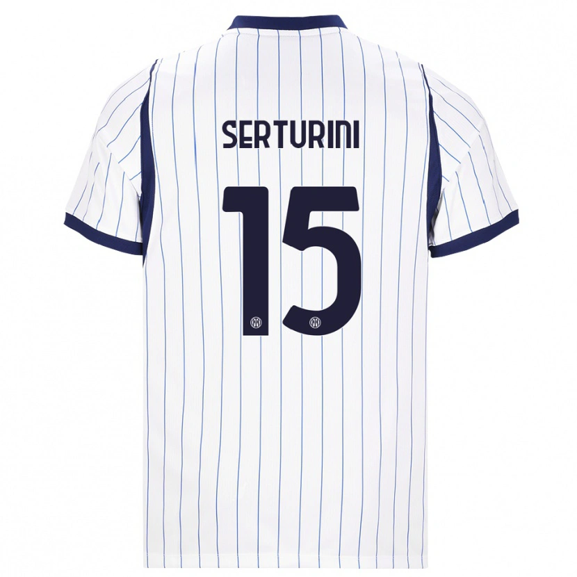 Danxen Barn Annamaria Serturini #15 Vit Marinblå Bortatröja Matchtröjor 2026/27 Tröjor T-Tröja