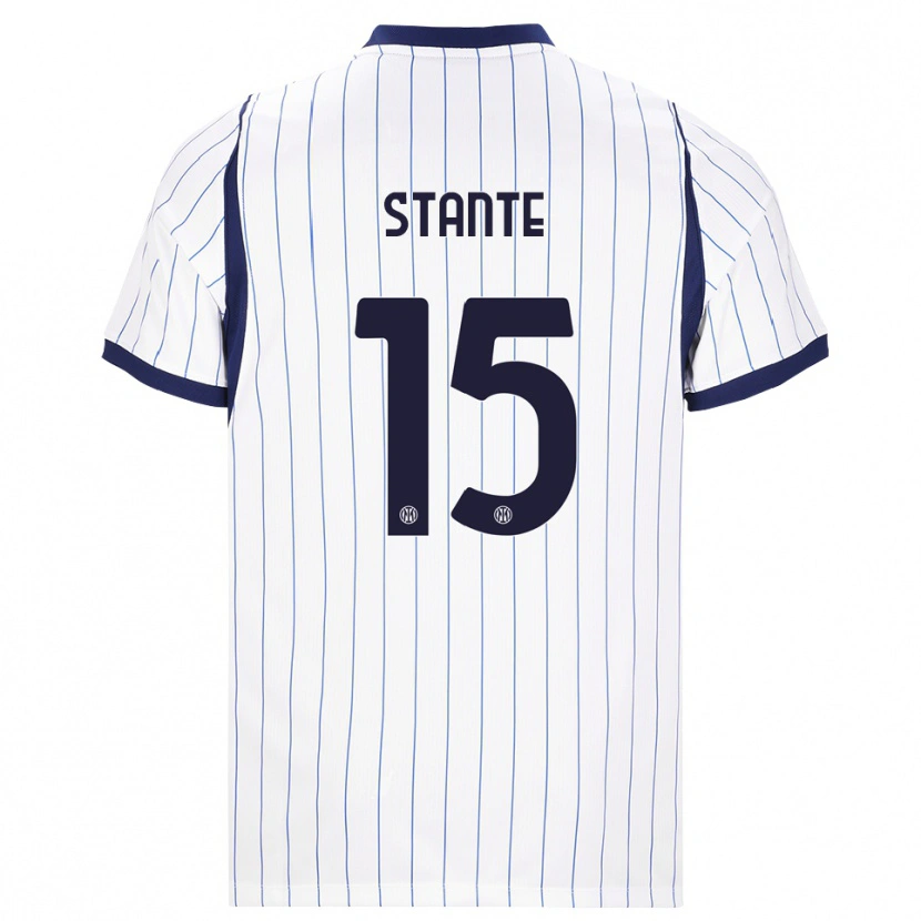Danxen Barn Francesco Stante #15 Vit Marinblå Bortatröja Matchtröjor 2026/27 Tröjor T-Tröja
