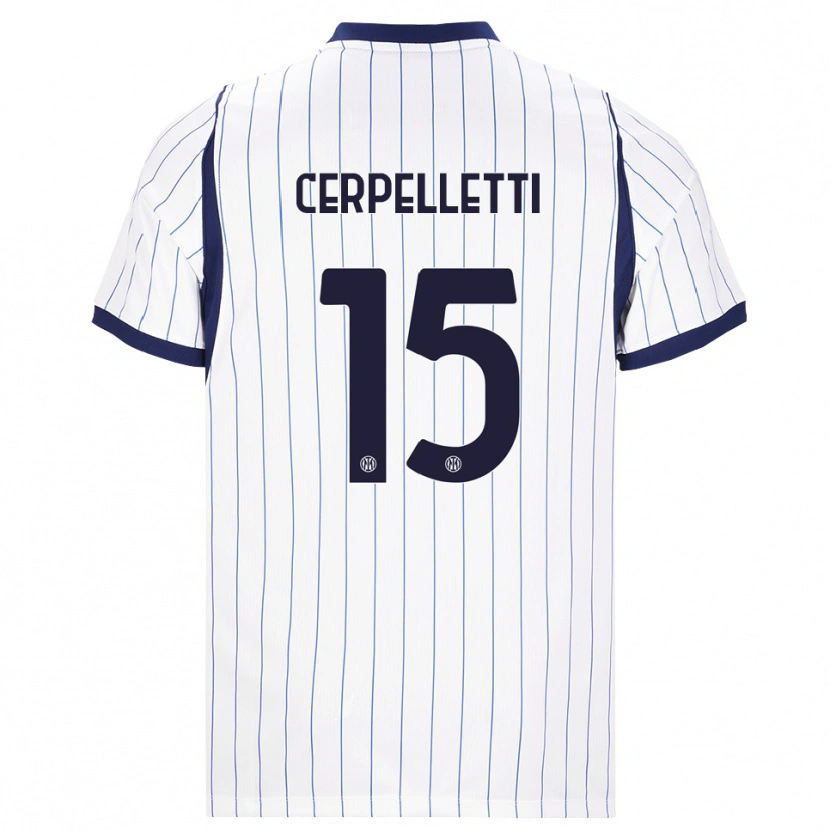 Danxen Barn Filippo Cerpelletti #15 Vit Marinblå Bortatröja Matchtröjor 2026/27 Tröjor T-Tröja
