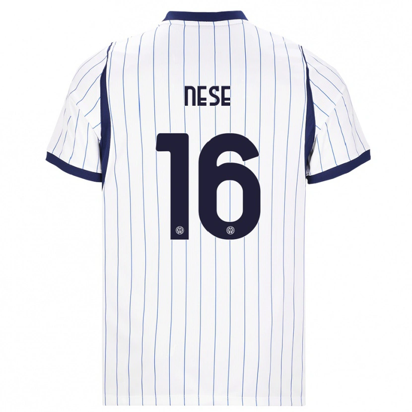 Danxen Barn Alessio Nese #16 Vit Marinblå Bortatröja Matchtröjor 2026/27 Tröjor T-Tröja