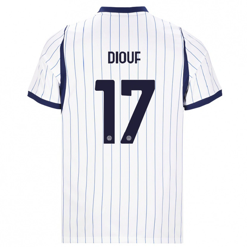 Danxen Barn Andy Diouf #17 Vit Marinblå Bortatröja Matchtröjor 2026/27 Tröjor T-Tröja