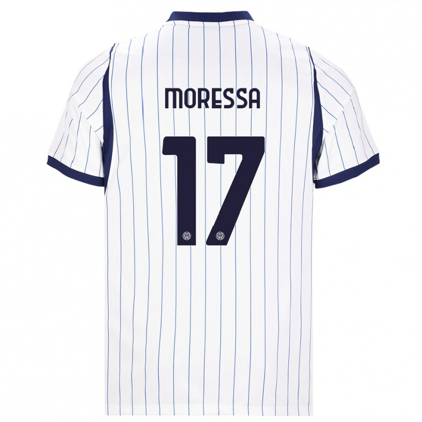 Danxen Barn Kevin Moressa #17 Vit Marinblå Bortatröja Matchtröjor 2026/27 Tröjor T-Tröja