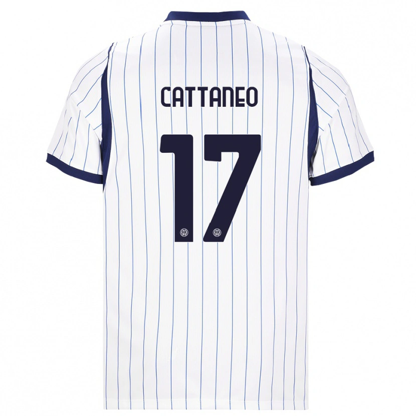 Danxen Barn Filippo Cattaneo #17 Vit Marinblå Bortatröja Matchtröjor 2026/27 Tröjor T-Tröja