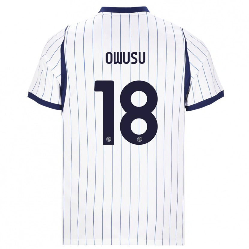 Danxen Barn Wilberforce Owusu #18 Vit Marinblå Bortatröja Matchtröjor 2026/27 Tröjor T-Tröja
