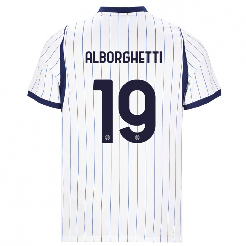 Danxen Barn Lisa Alborghetti #19 Vit Marinblå Bortatröja Matchtröjor 2026/27 Tröjor T-Tröja