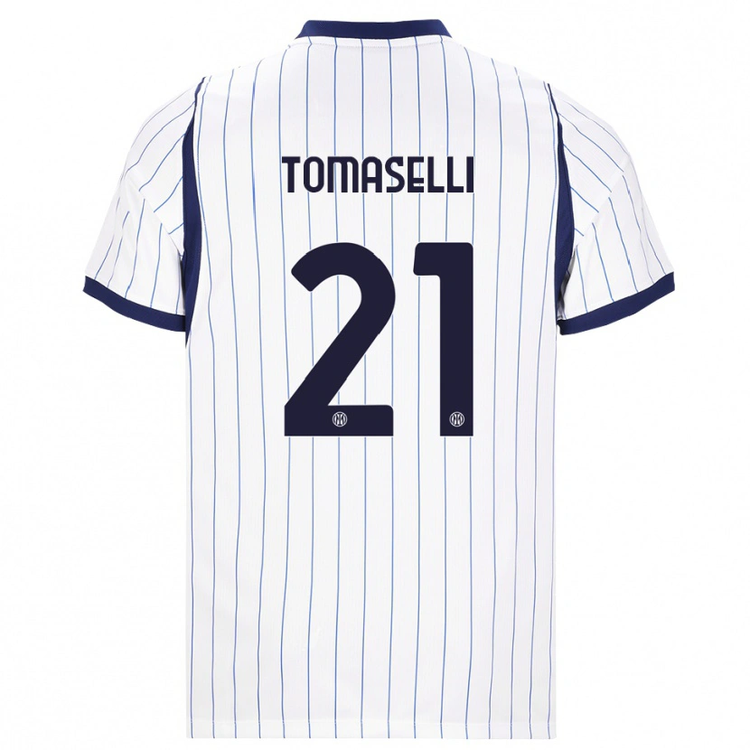 Danxen Barn Martina Tomaselli #21 Vit Marinblå Bortatröja Matchtröjor 2026/27 Tröjor T-Tröja