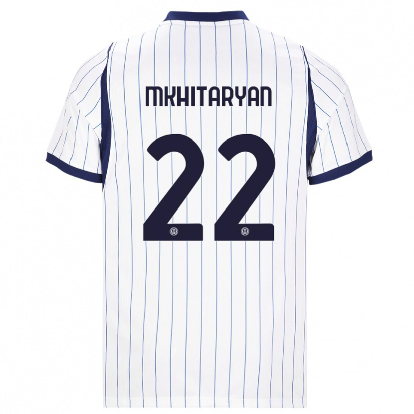 Danxen Barn Henrikh Mkhitaryan #22 Vit Marinblå Bortatröja Matchtröjor 2026/27 Tröjor T-Tröja