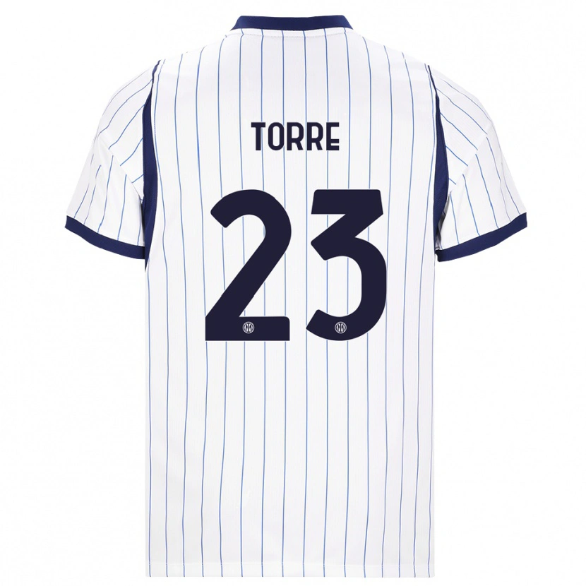 Danxen Barn Pietro La Torre #23 Vit Marinblå Bortatröja Matchtröjor 2026/27 Tröjor T-Tröja