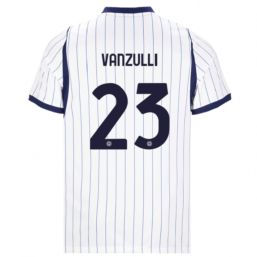 Danxen Barn Marco Vanzulli #23 Vit Marinblå Bortatröja Matchtröjor 2026/27 Tröjor T-Tröja