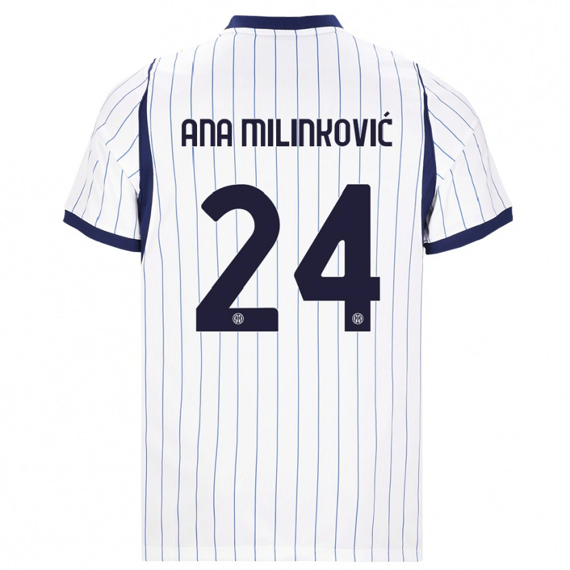 Danxen Barn Marija Ana Milinković #24 Vit Marinblå Bortatröja Matchtröjor 2026/27 Tröjor T-Tröja
