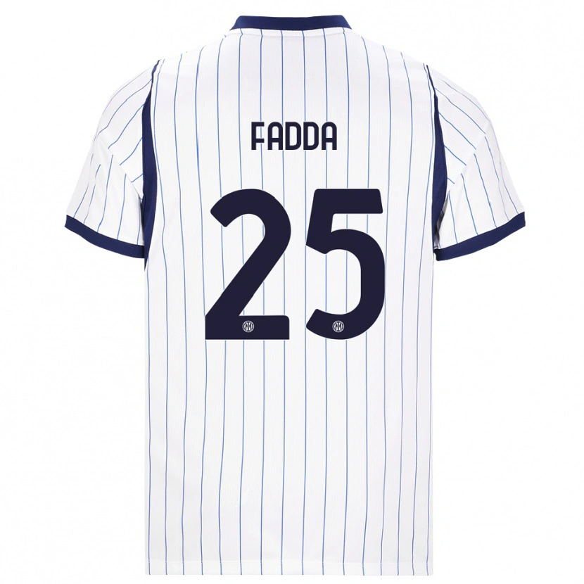 Danxen Barn Paola Fadda #25 Vit Marinblå Bortatröja Matchtröjor 2026/27 Tröjor T-Tröja