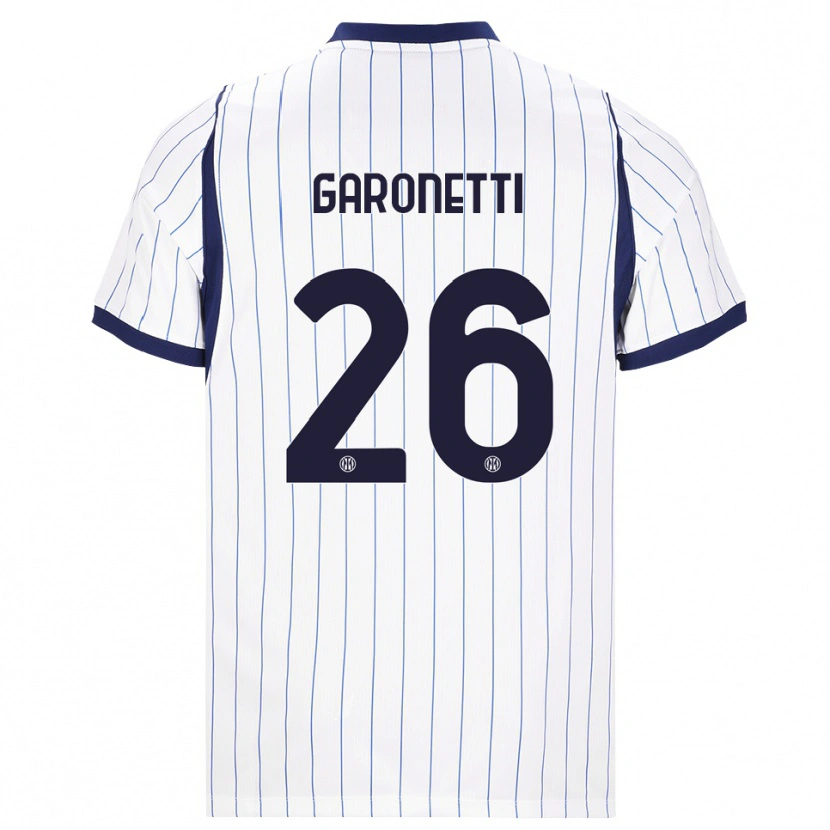 Danxen Barn Gabriele Garonetti #26 Vit Marinblå Bortatröja Matchtröjor 2026/27 Tröjor T-Tröja