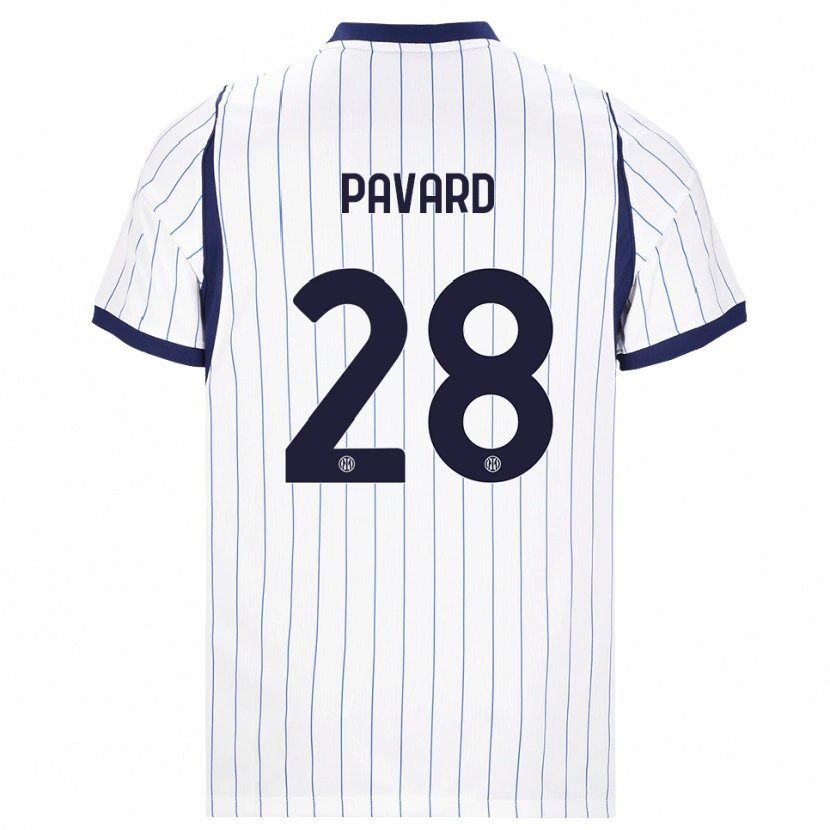 Danxen Barn Benjamin Pavard #28 Vit Marinblå Bortatröja Matchtröjor 2026/27 Tröjor T-Tröja