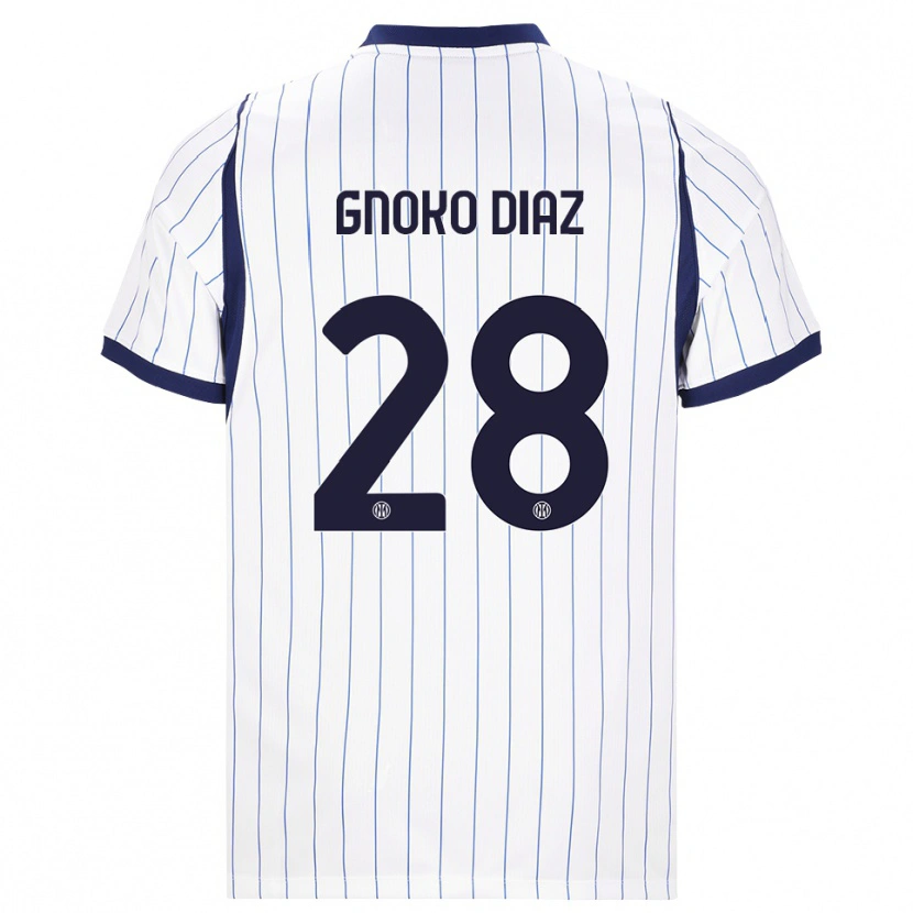 Danxen Barn Hillary Gnoko Diaz #28 Vit Marinblå Bortatröja Matchtröjor 2026/27 Tröjor T-Tröja