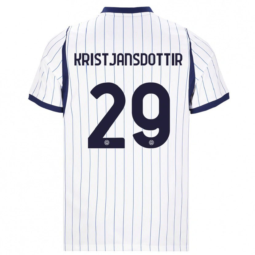Danxen Barn Anna Bjork Kristjansdottir #29 Vit Marinblå Bortatröja Matchtröjor 2026/27 Tröjor T-Tröja