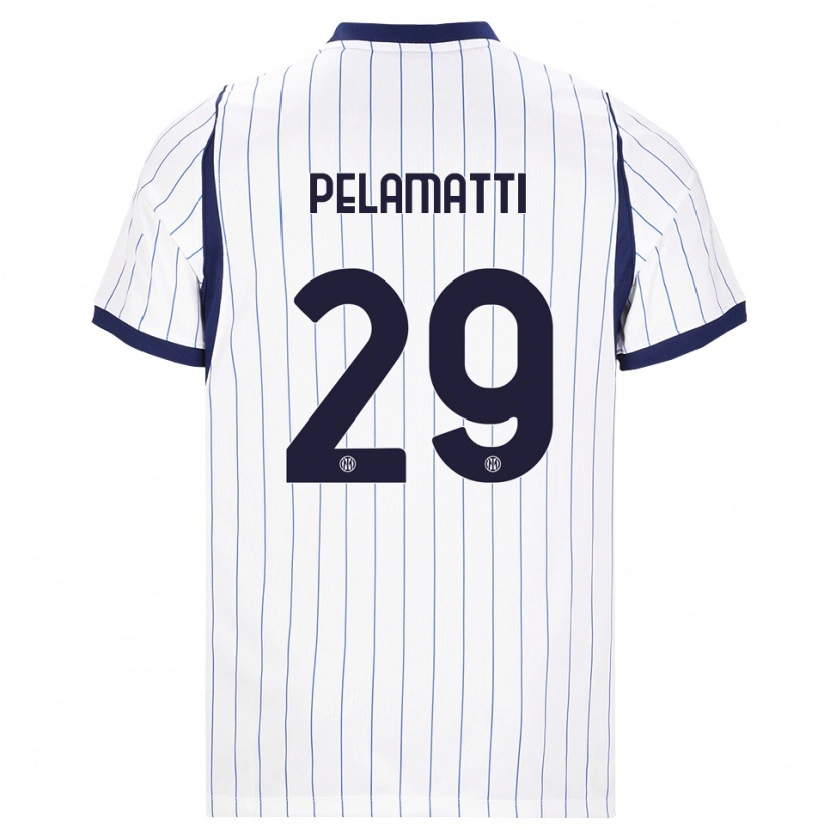 Danxen Barn Andrea Pelamatti #29 Vit Marinblå Bortatröja Matchtröjor 2026/27 Tröjor T-Tröja