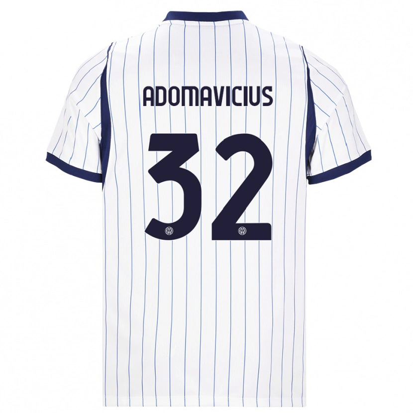 Danxen Barn Henrikas Adomavičius #32 Vit Marinblå Bortatröja Matchtröjor 2026/27 Tröjor T-Tröja