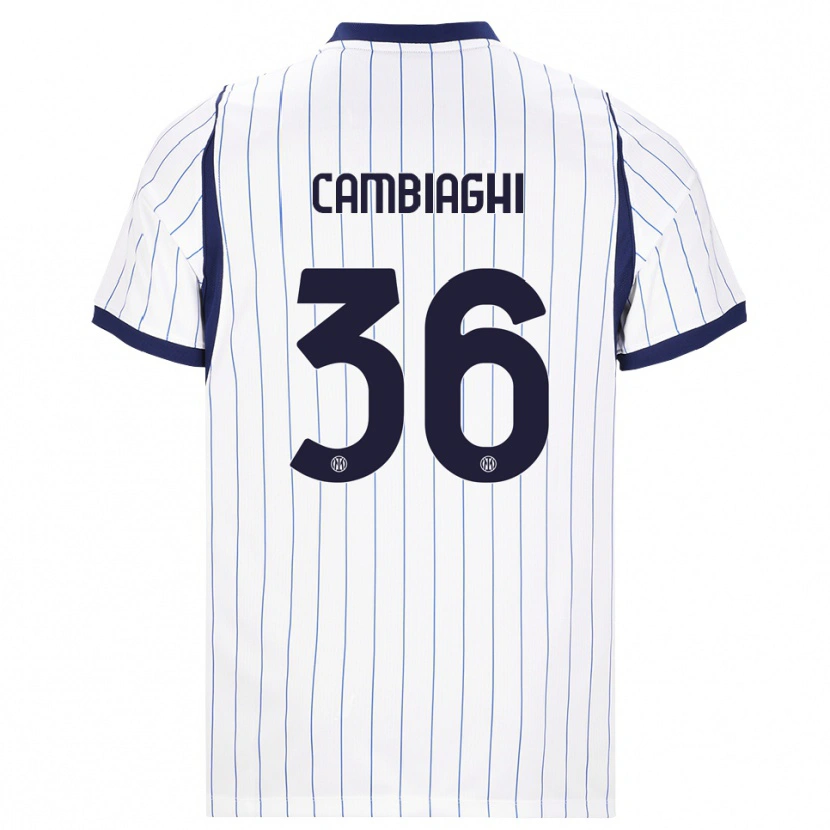Danxen Barn Michela Cambiaghi #36 Vit Marinblå Bortatröja Matchtröjor 2026/27 Tröjor T-Tröja