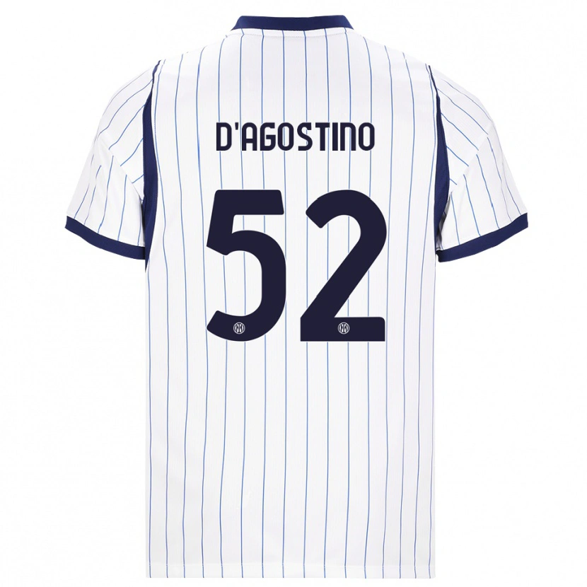 Danxen Barn Giovanni D'agostino #52 Vit Marinblå Bortatröja Matchtröjor 2026/27 Tröjor T-Tröja