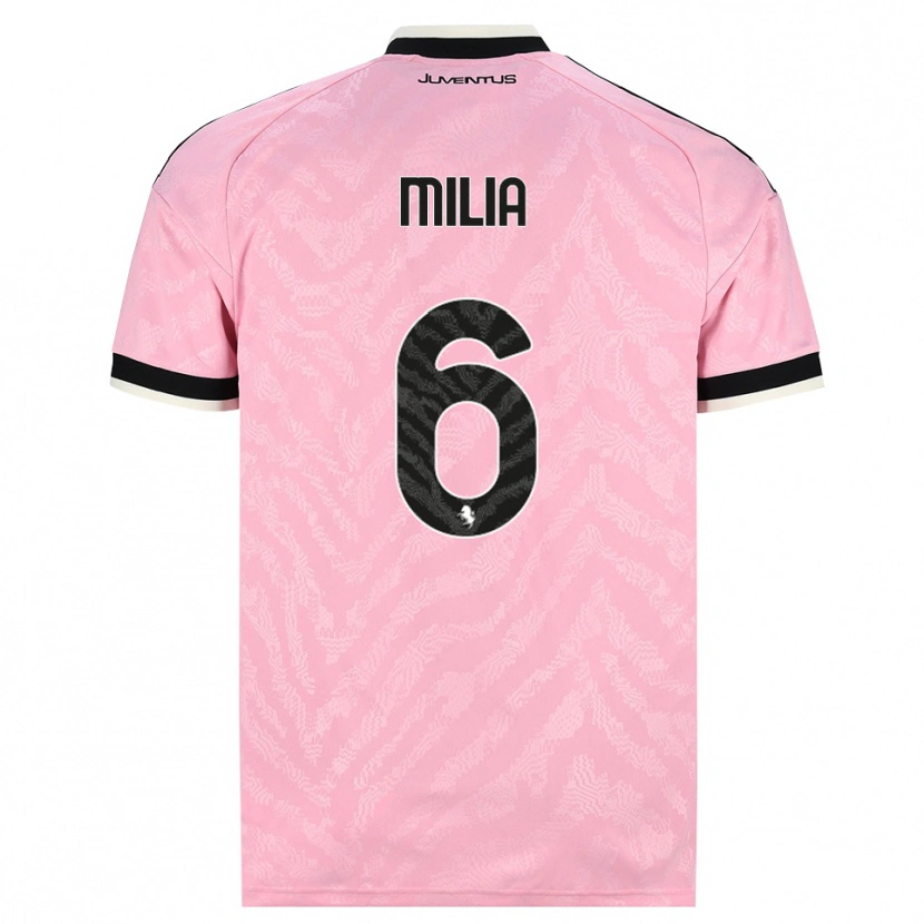 Danxen Barn Nicolò Milia #6 Rosa Svart Bortatröja Matchtröjor 2026/27 Tröjor T-Tröja