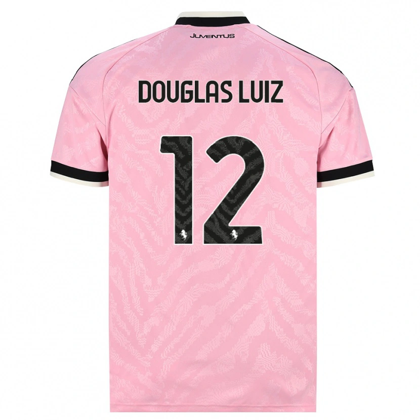 Danxen Barn Douglas Luiz #12 Rosa Svart Bortatröja Matchtröjor 2026/27 Tröjor T-Tröja