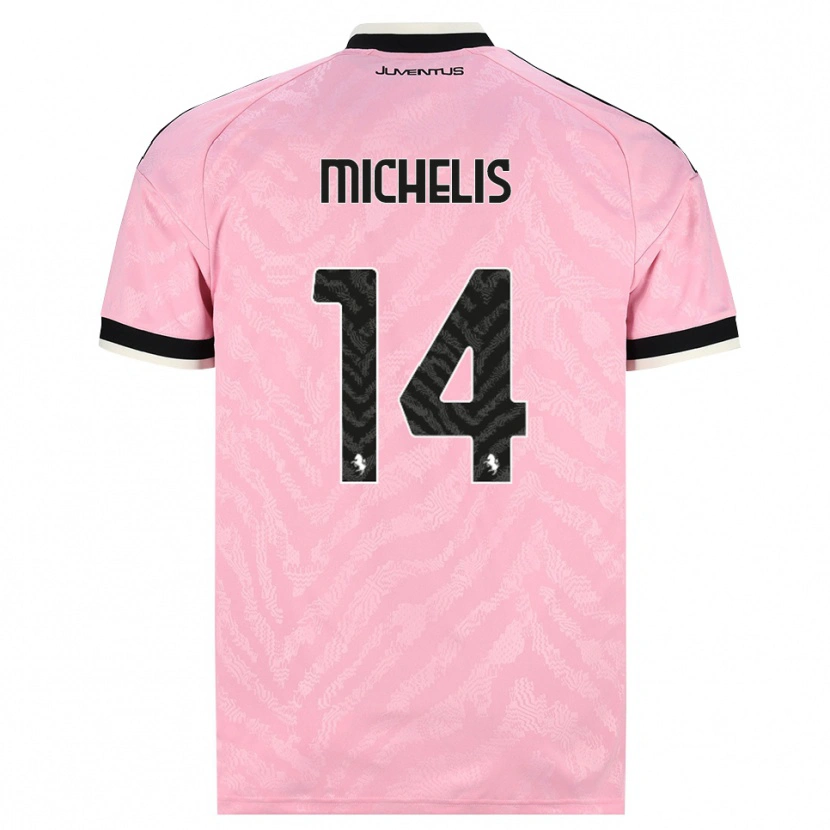 Danxen Barn Mattia Michelis #14 Rosa Svart Bortatröja Matchtröjor 2026/27 Tröjor T-Tröja
