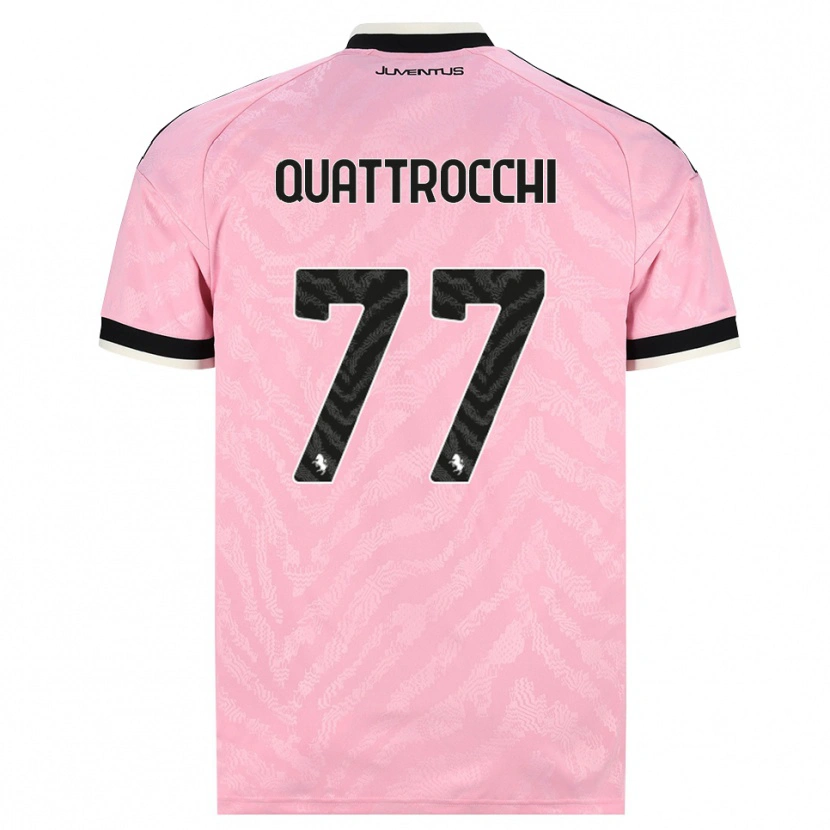 Danxen Barn Juan Ignacio Quattrocchi #77 Rosa Svart Bortatröja Matchtröjor 2026/27 Tröjor T-Tröja