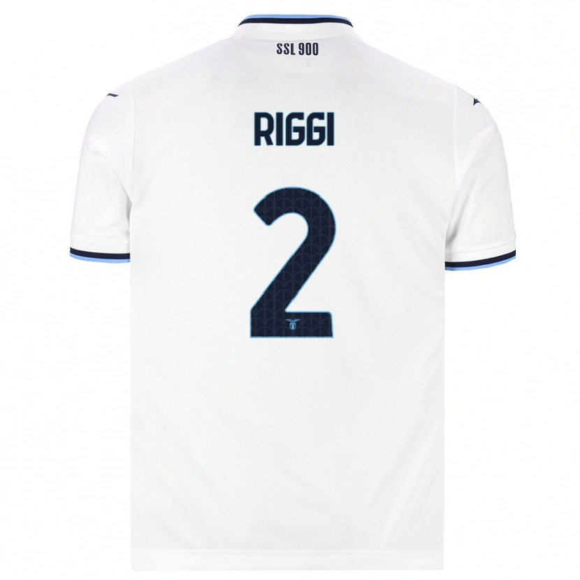 Danxen Barn Emanuele Riggi #2 Vit Marinblå Bortatröja Matchtröjor 2026/27 Tröjor T-Tröja