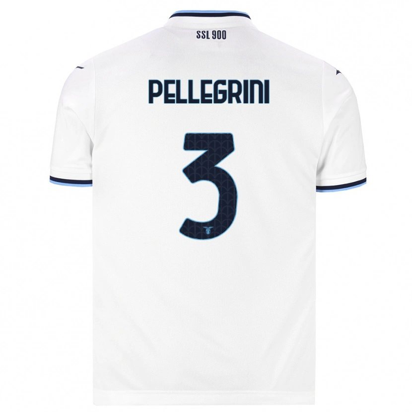 Danxen Barn Luca Pellegrini #3 Vit Marinblå Bortatröja Matchtröjor 2026/27 Tröjor T-Tröja