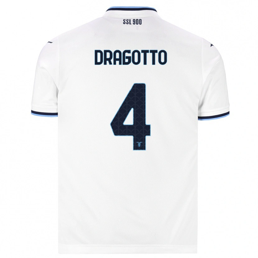 Danxen Barn Tommaso Dragotto #4 Vit Marinblå Bortatröja Matchtröjor 2026/27 Tröjor T-Tröja