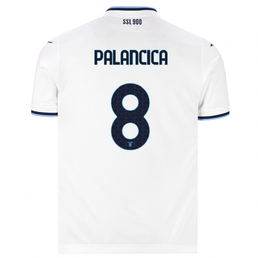 Danxen Barn Cristian Palancica #8 Vit Marinblå Bortatröja Matchtröjor 2026/27 Tröjor T-Tröja