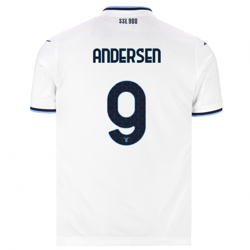 Danxen Barn Signe Holt Andersen #9 Vit Marinblå Bortatröja Matchtröjor 2026/27 Tröjor T-Tröja