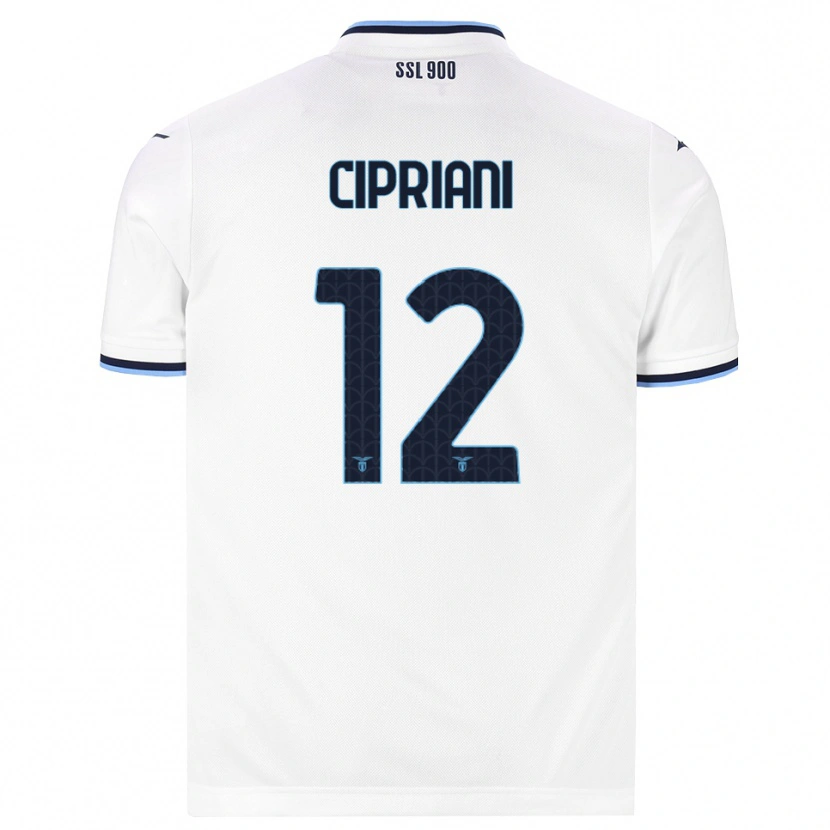 Danxen Barn Alessio Cipriani #12 Vit Marinblå Bortatröja Matchtröjor 2026/27 Tröjor T-Tröja
