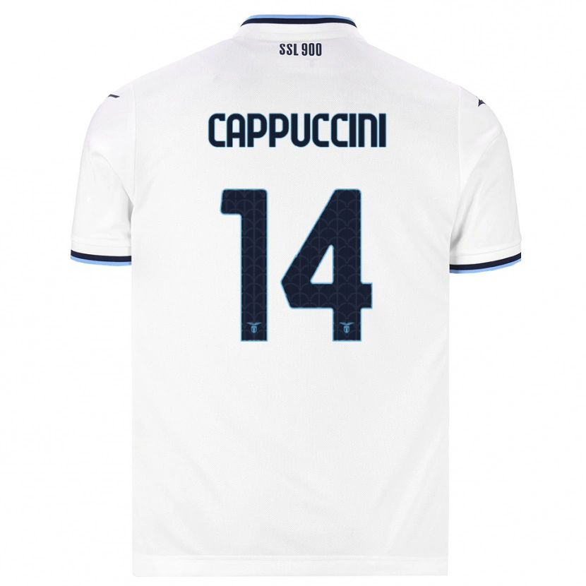 Danxen Barn Samuele Cappuccini #14 Vit Marinblå Bortatröja Matchtröjor 2026/27 Tröjor T-Tröja