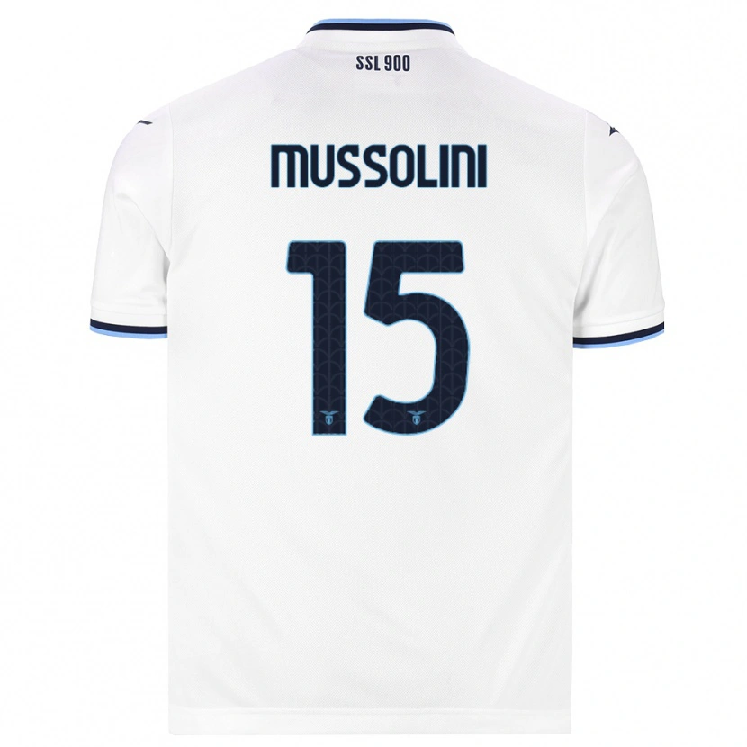 Danxen Barn Romano Floriani Mussolini #15 Vit Marinblå Bortatröja Matchtröjor 2026/27 Tröjor T-Tröja