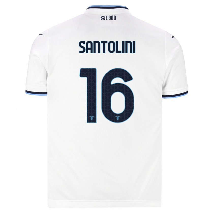 Danxen Barn Emanuele Santolini #16 Vit Marinblå Bortatröja Matchtröjor 2026/27 Tröjor T-Tröja