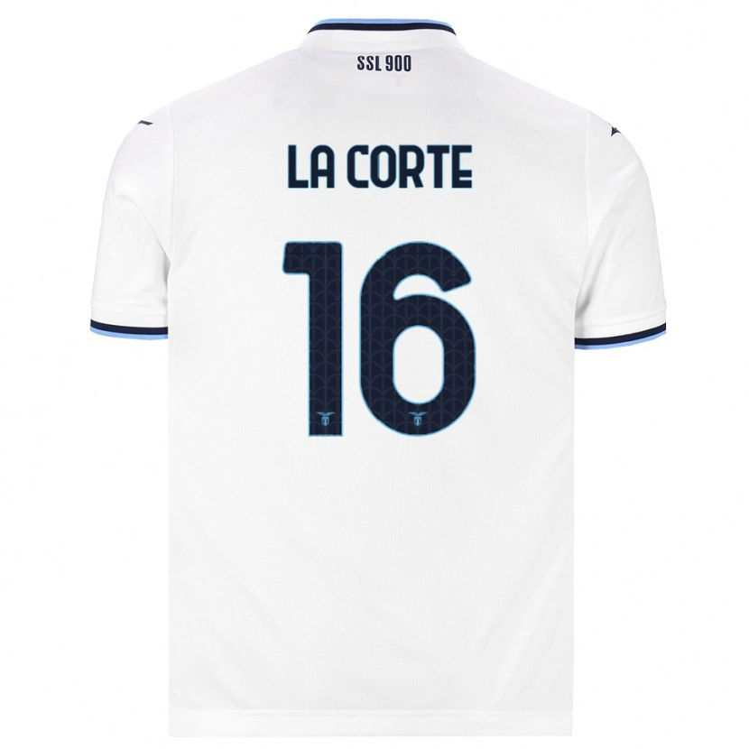 Danxen Barn Pietro La Corte #16 Vit Marinblå Bortatröja Matchtröjor 2026/27 Tröjor T-Tröja