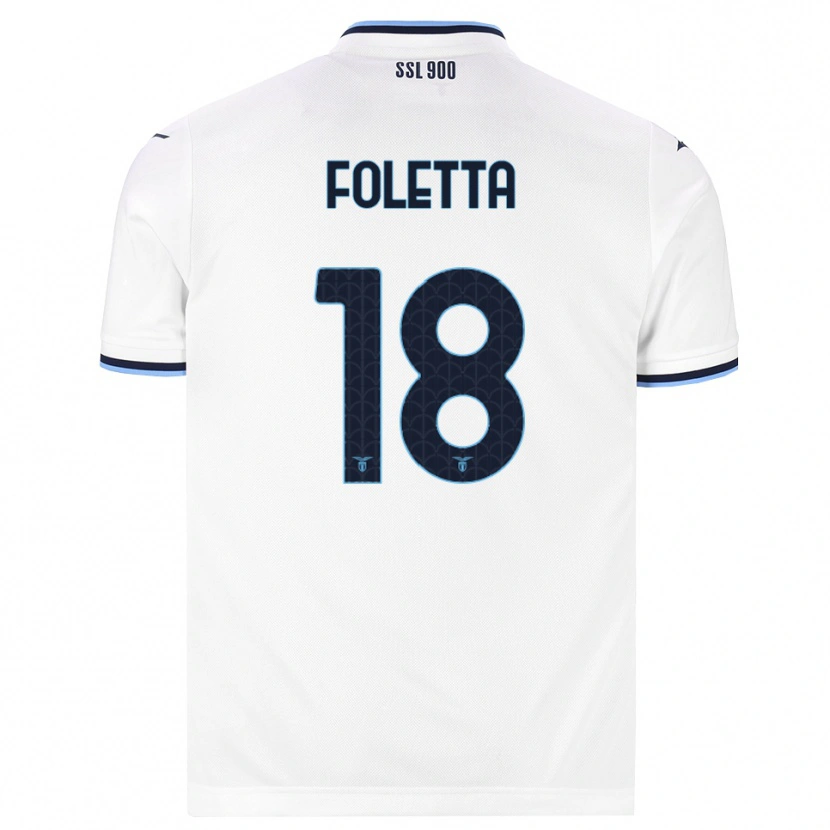Danxen Barn Isabella Foletta #18 Vit Marinblå Bortatröja Matchtröjor 2026/27 Tröjor T-Tröja